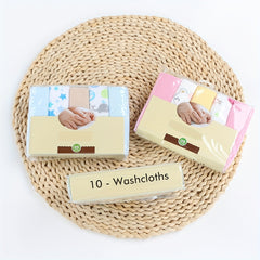 10pc Baby Face Towels Saliva Washcloths Multicolor Mix