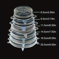 6pcs Silicone Stretch Lids Reusable Food Bowl Covers