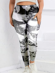  Butterfly Print High Rise Leggings