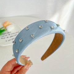 Rhinestone Wide Head Hoop Padded Hair Accessories