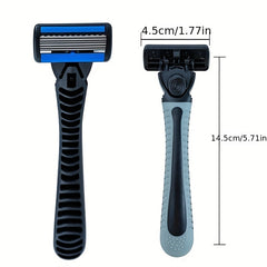 6-Layer Stainless Steel Razor for Men with Safety Blade
