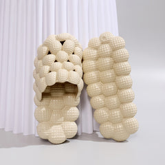 Men's Ultra Soft Massage Bubble Slides Cushioned Spa Slippers