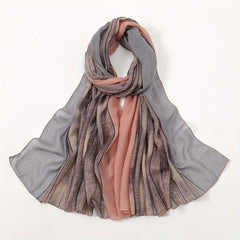 Vintage Gradient Scarf Casual Shawl Breathable Windproof Head Wrap