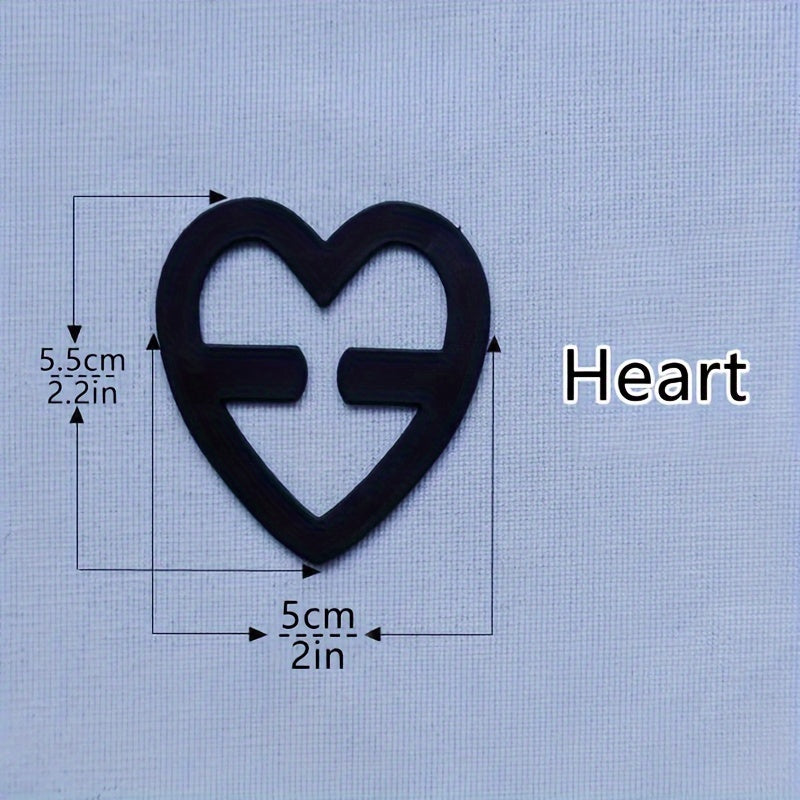 4pcs Heart Shaped Bra Strap Clips Invisible Non slip Buckles Women's Lingerie