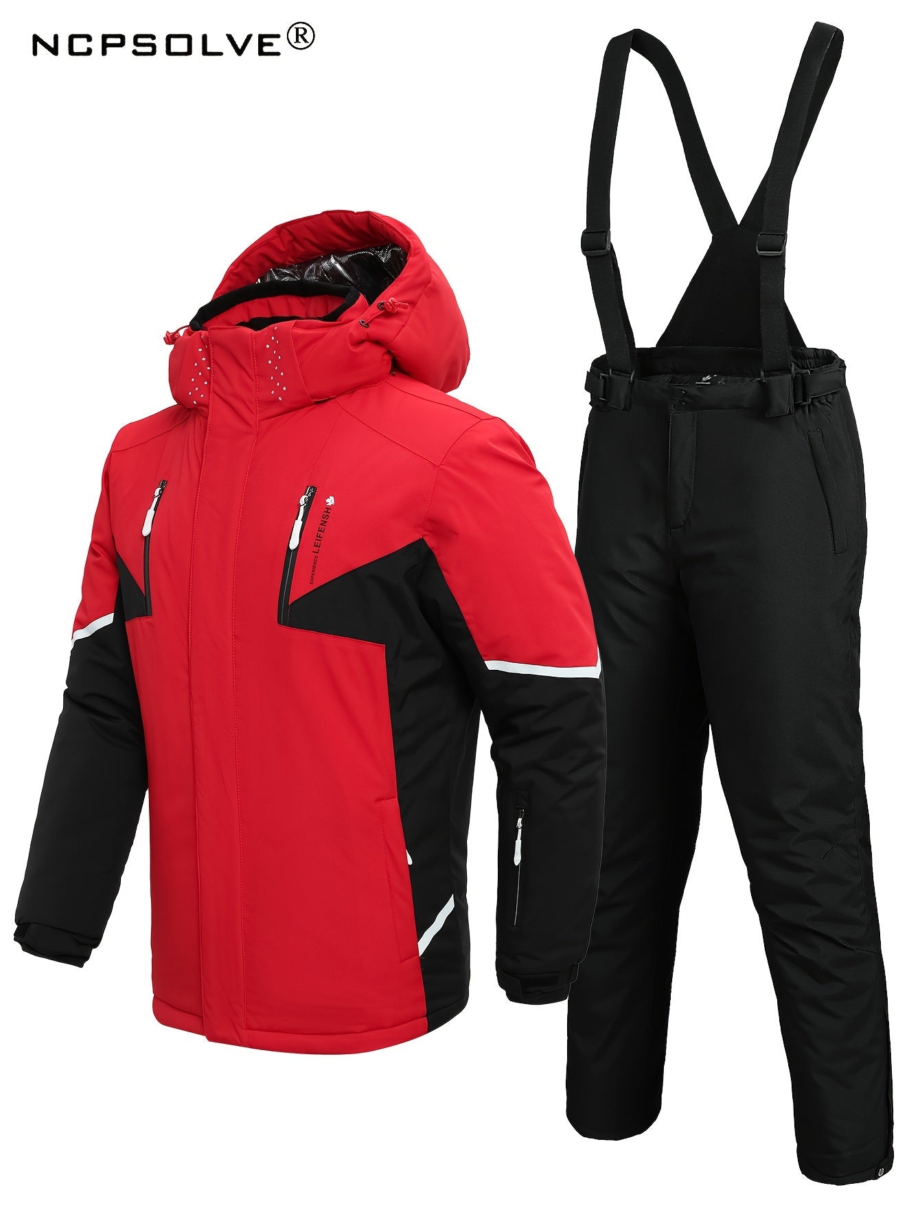 Men's Thermal Ski Jacket & Bib Pants Set for Outdoor Climbing Skiing