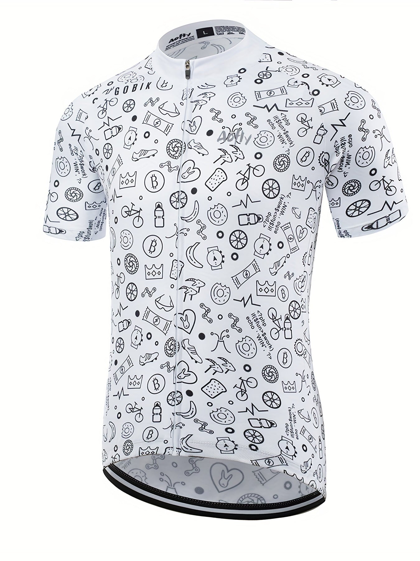 Quick Dry Men's Cycling Jersey Doodle Graphic