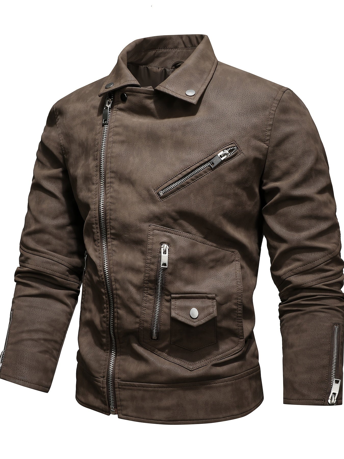Men's Winter PU Leather Zipper Jacket