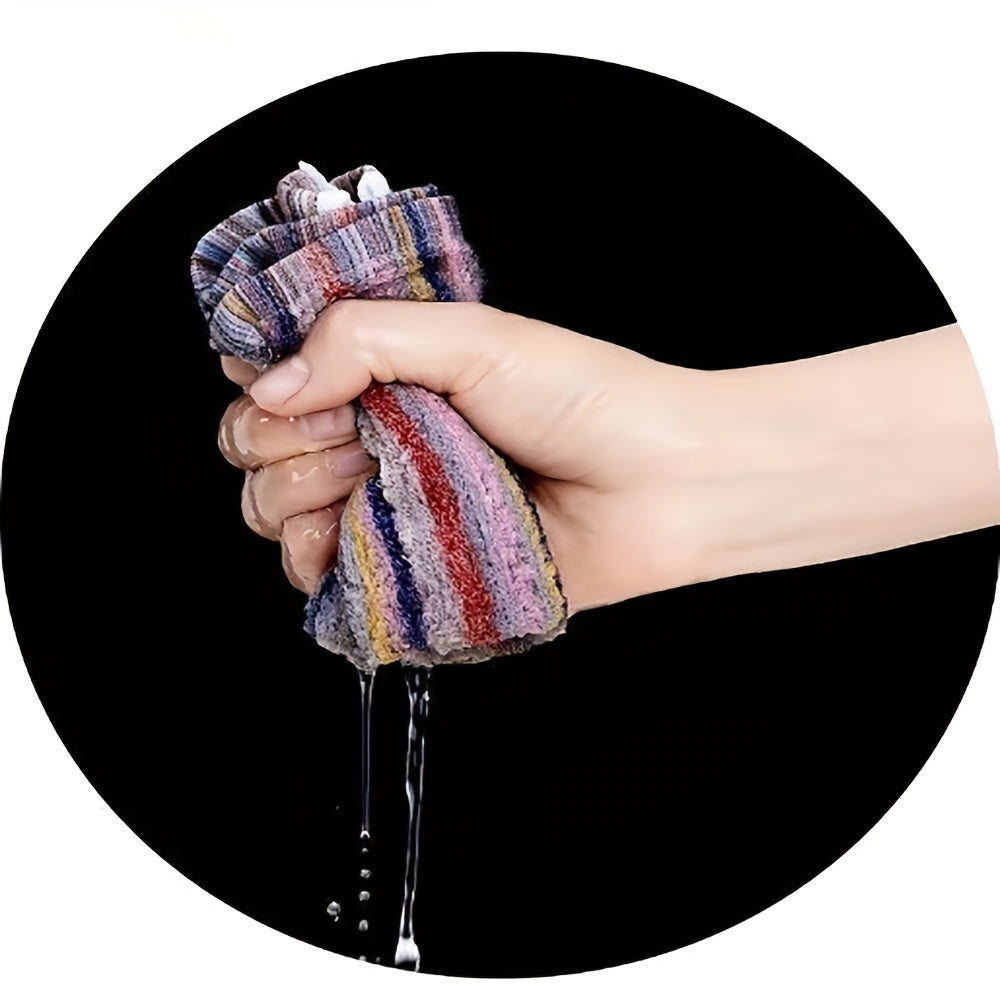 12pcs Thickened Double-sided Dish Towels Soft Absorbent Square Towels
