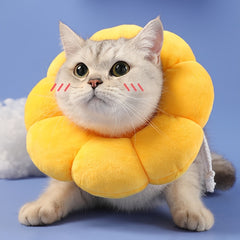 Sunflower Plush Pet Collar for Cats - Autumn/Winter Warmth - Cat Accessories