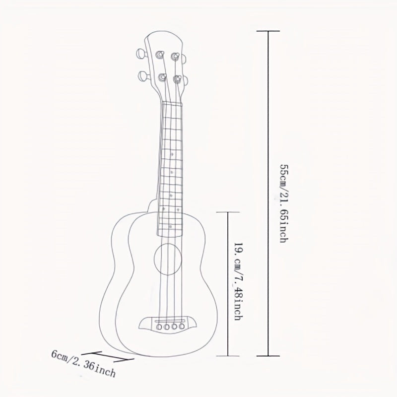 Ukulele Peach Flower Wood Painted, 2 Styles