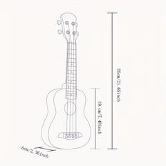 Ukulele Peach Flower Wood Painted, 2 Styles