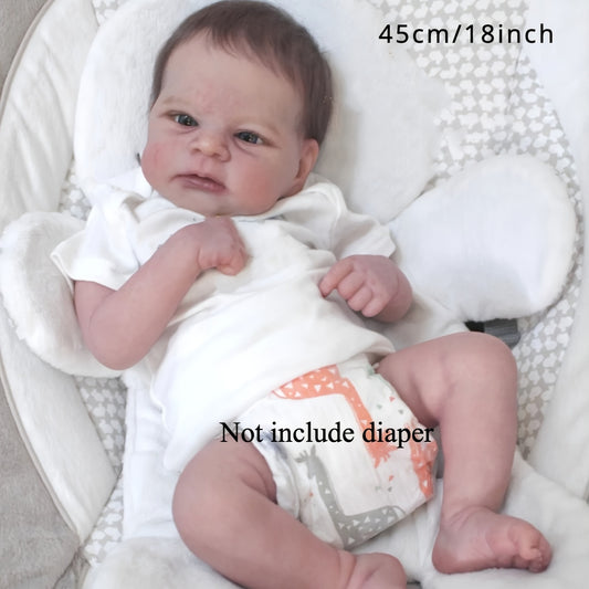 18in Soft Cloth Body Reborn Baby Doll Girl Princess Toy for Kids Dress Up