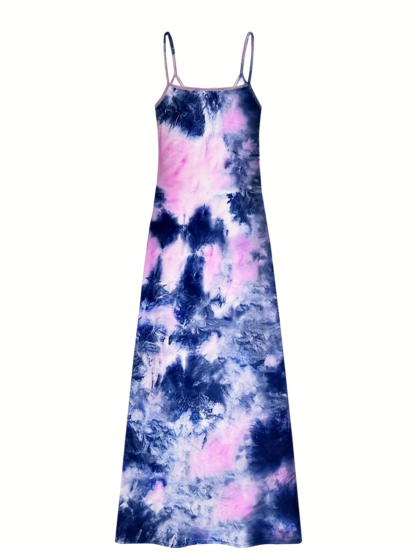 Tie Dye V Neck Cami Dress Sexy Sleeveless Spaghetti Dress