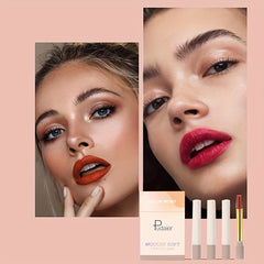 4Pcs Soft Velvet Liquid Lipstick Set Long Lasting Moisturising Lip Stain