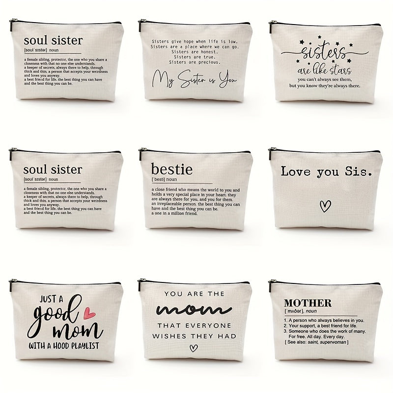 Portable Cosmetic Bag with Zipper Closure