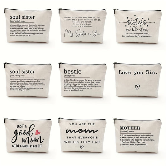 Portable Cosmetic Bag with Zipper Closure