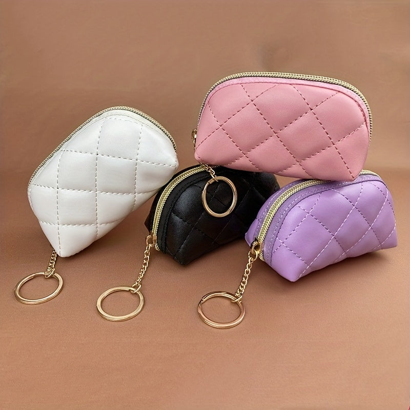 Mini PU Leather Purse Keychain - Small Bag Key Ring