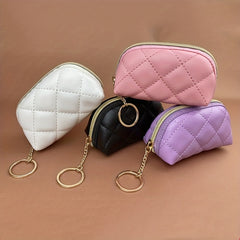 Mini PU Leather Purse Keychain - Small Bag Key Ring