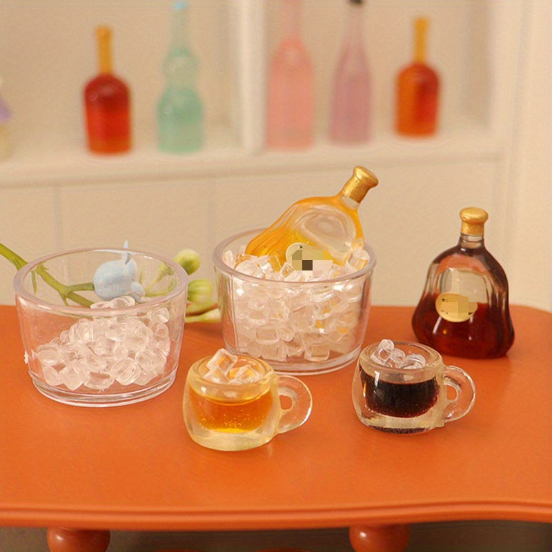Dollhouse Bar Beer & Wine Display with Ice Blocks & Pineapple Model