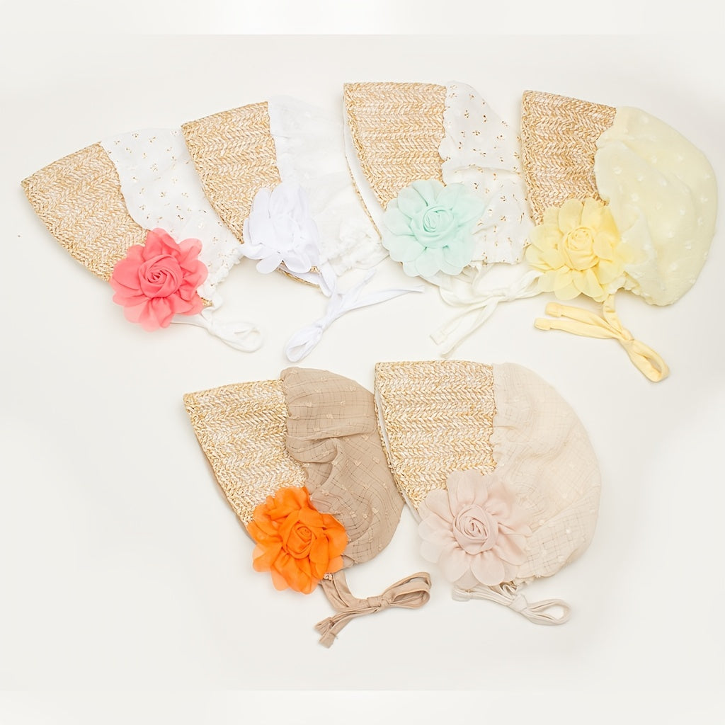 Chiffon Rose Baby Gauze Court Headscarf Hat