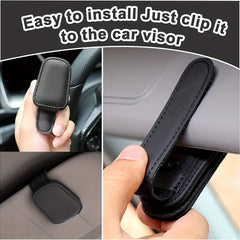 Magnetic Leather Car Visor Sunglasses Holder - Car Interior Accessory