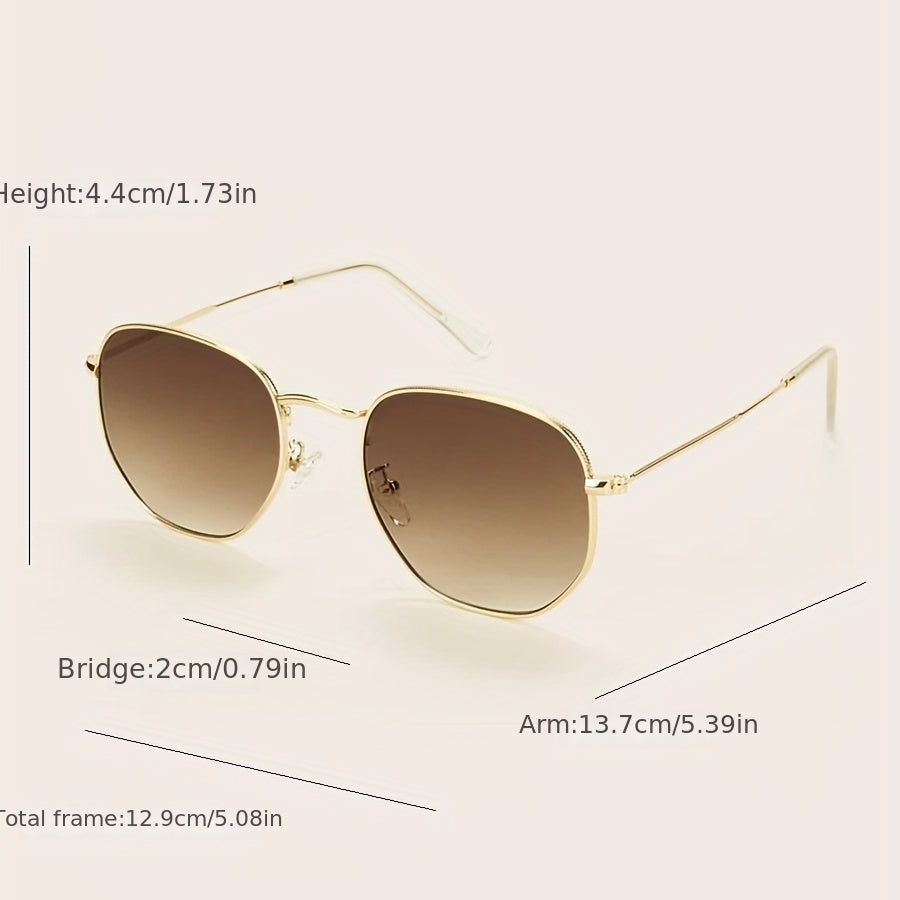 Square Metal Sunglasses for Women Men Gradient Glasses UV400