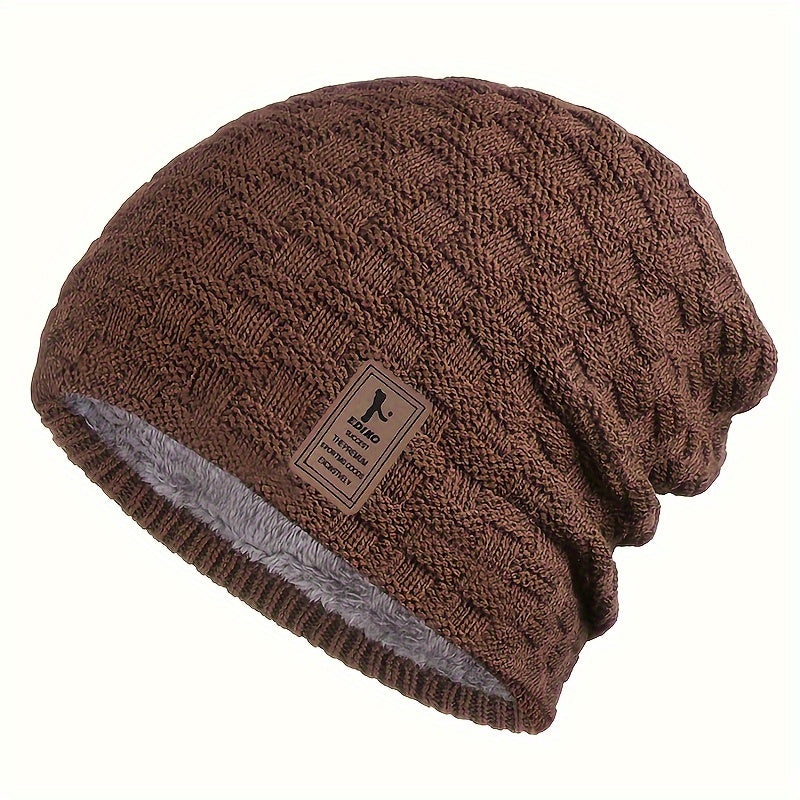 Winter Slouchy Beanie Velvet Warm Knitted Hat Outdoor Ski Pullover Hat