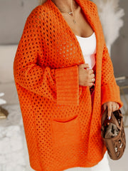  Knitted Open Front Cardigan