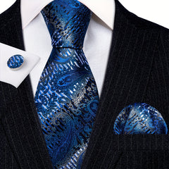 Barry Wang Men's Tie Silk Check Jacquard Tie Set