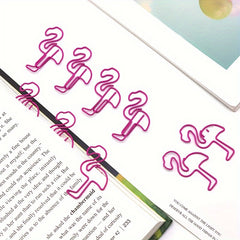 30 Flamingo Paper Clip Rose Red Office Data Clip Stationery Metal Gift
