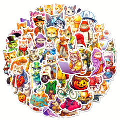 50pcs Cute Cat Stickers for Water Bottles Laptops Phones Skateboards