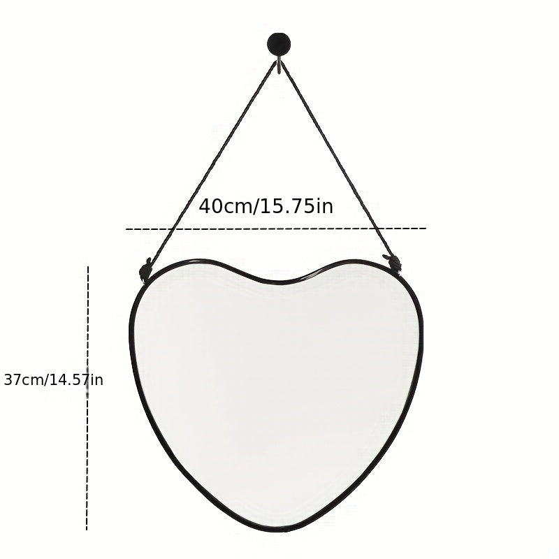 Shape Wall Mirror Framed Beauty Mirror With Hanging Rope