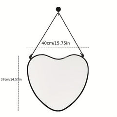 Shape Wall Mirror Framed Beauty Mirror With Hanging Rope