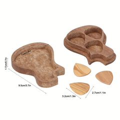 Wooden Guitar Picks Set With Case & 3 Picks