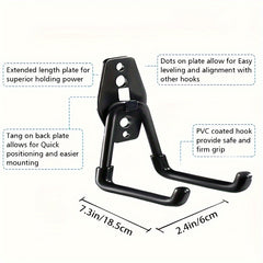 3pcs Heavy Duty Wall Hook Garage Tool Holder Helmet Hook Wall Mounted