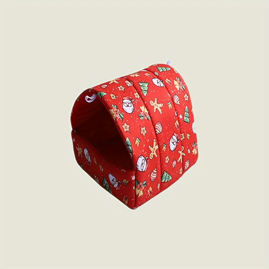 Pet Christmas Red Hammock Hamster Nest Santa Claus Graphic Small Pet Accessories