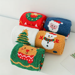 5 Pairs Christmas Print Socks for Women