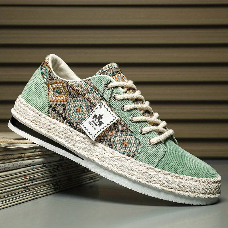 Men's Canvas Lace Up Skate Shoes Breathable Sneakers