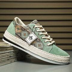 Men's Canvas Lace Up Skate Shoes Breathable Sneakers