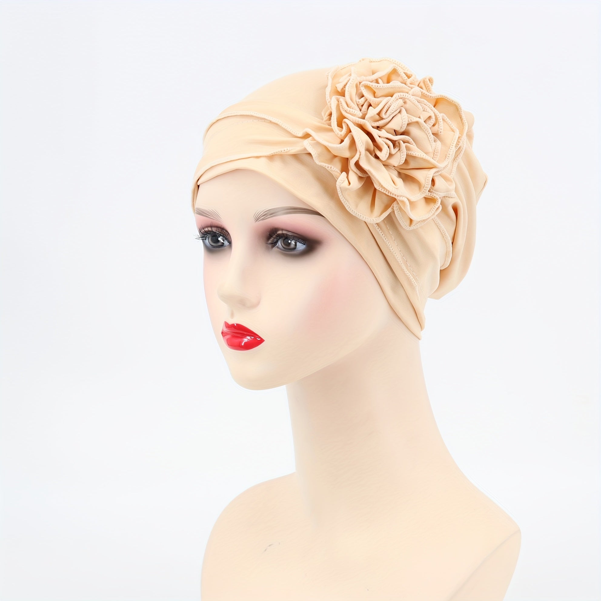 Elastic Turban Cap Solid Head Wrap Bandana Headwear Women Beanie Hats