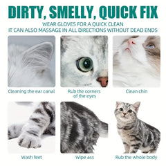 6pcs Disposable Pet Cleaning Gloves Wipes for Cats and Dogs