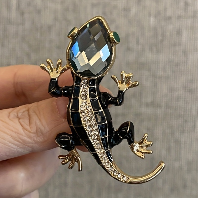 Crystal Lizard Brooches For Men Animal Pins Summer Shining Jewelry
