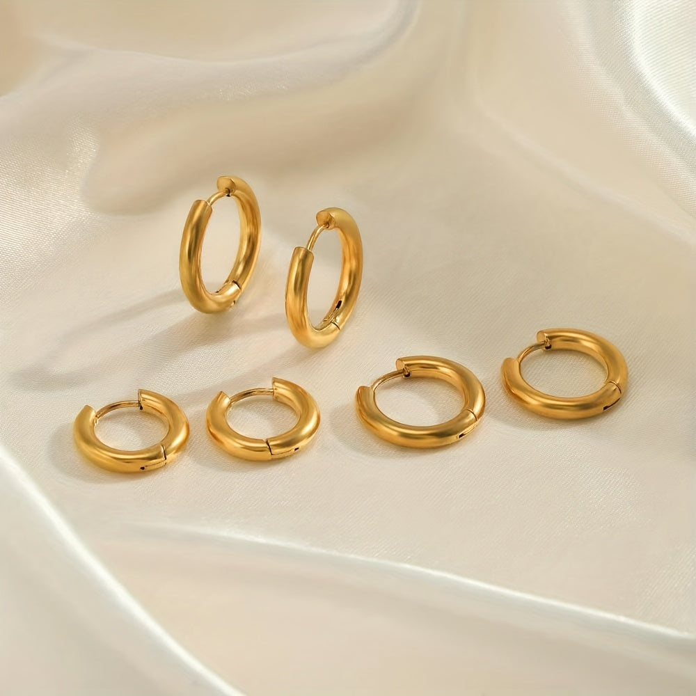 Paris Women's Small Hoop Huggie Earrings 18K Plated