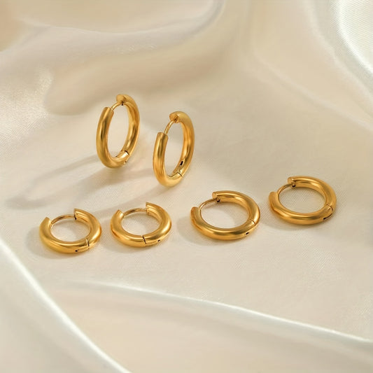 Paris Women's Small Hoop Huggie Earrings 18K Plated