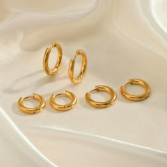 Paris Women's Small Hoop Huggie Earrings 18K Plated