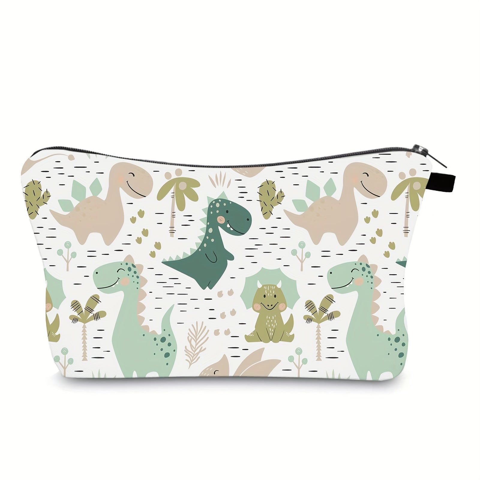 Dinosaur Print Makeup Bag Cosmetic Pouch Zipper Travel Toiletry Handbag