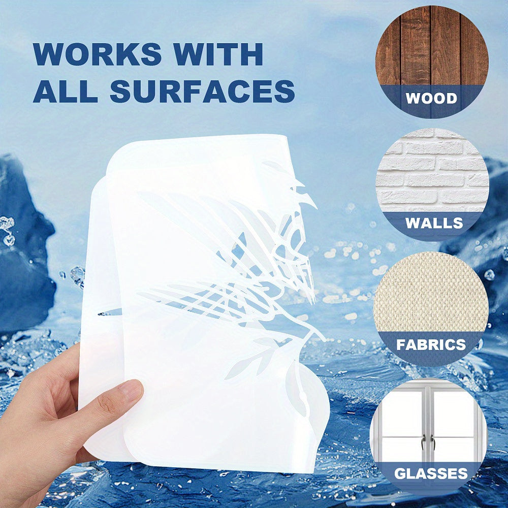 2 Styles PET Hollow Out Stencils with Brushes 300x300mm