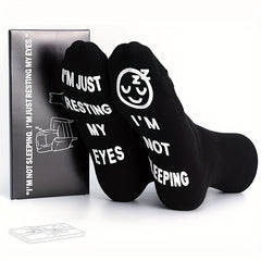 Funny Resting My Eyes Socks Dad Grandpa Mom Grandma