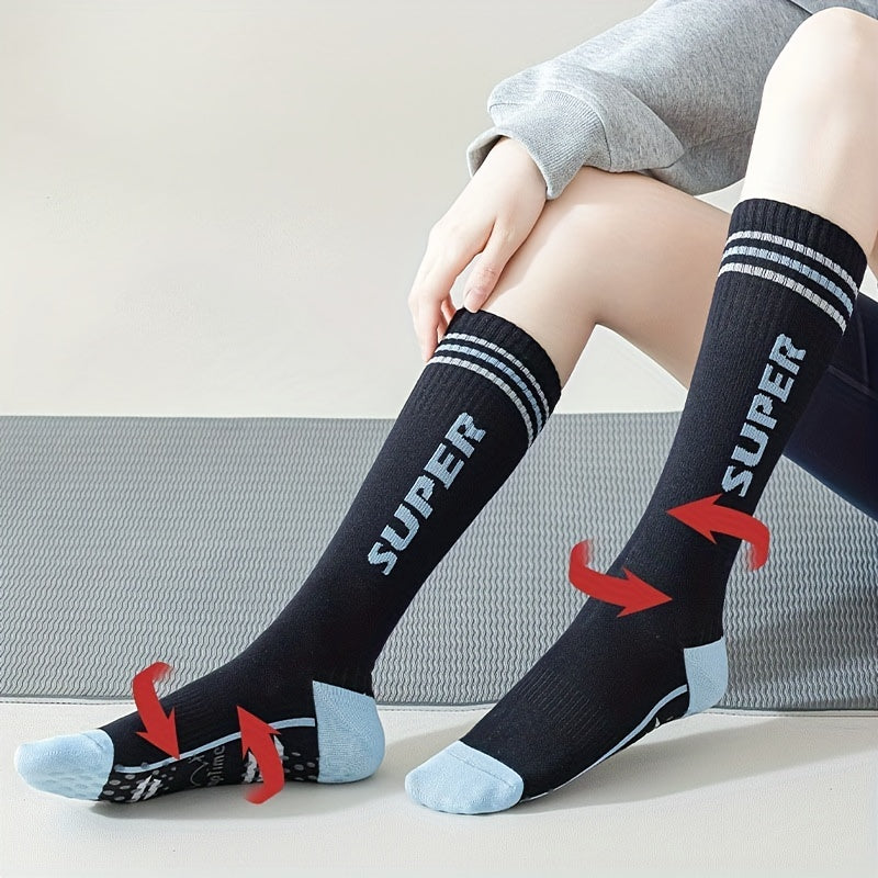 Women's Letter Print Sports Calf Socks - Knee High Stockings