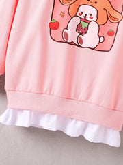 Girls Printed Long Sleeve Hoodie Sweatshirt